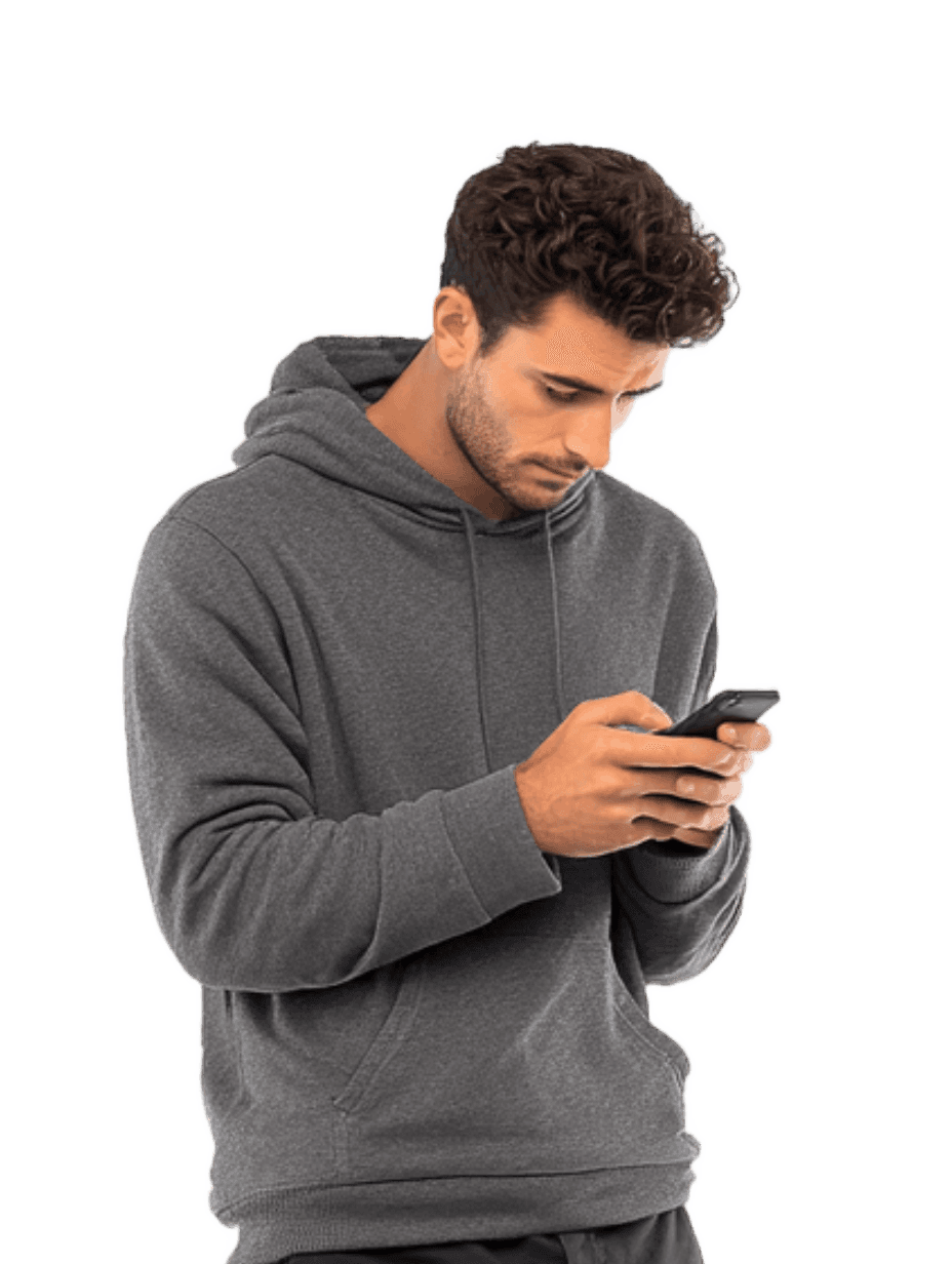 Person reflecting and using Unlove app